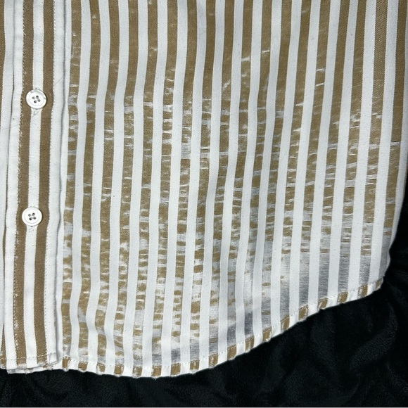 Reformation Womens Striped Button Down Deadstock XS Shirt Distressed - Picture 7 of 12